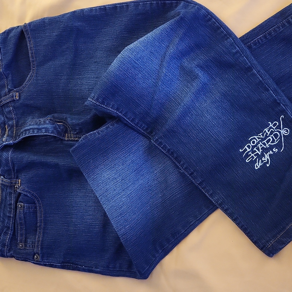 Christian Audigier Dark Blue Denim with Black Patch